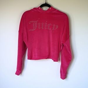 Juicy Couture Fuchsia Cropped Hoodie Size Small